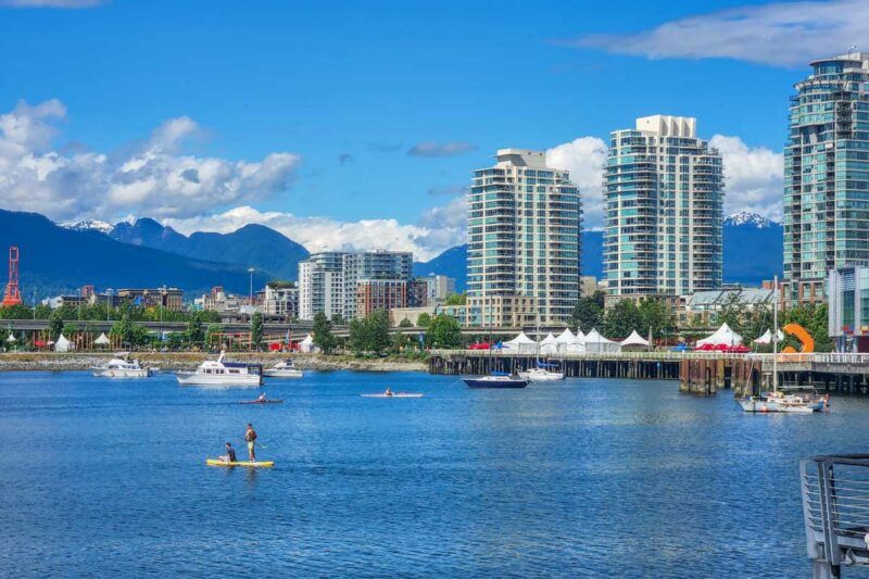 Vancouver City on a sunny day in False Creek