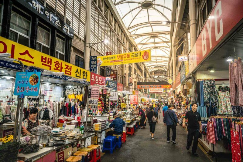 daegu seomun covered market during daytime alley view with food and clothes stalls and people in daegu south korea 1191860116 413f86c05c8b4e4e8b202d431ab1ac7a