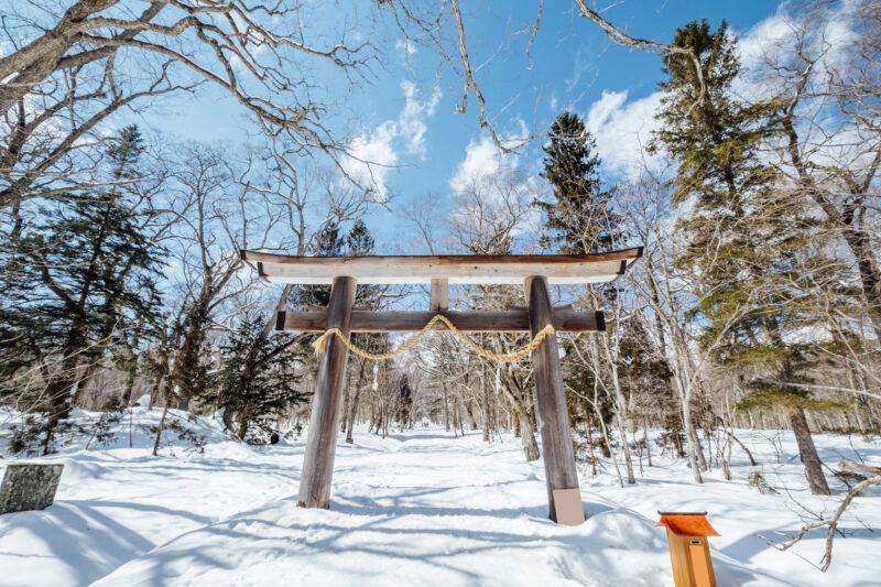 japan torii gate entrance shrine snow scene japan scaled